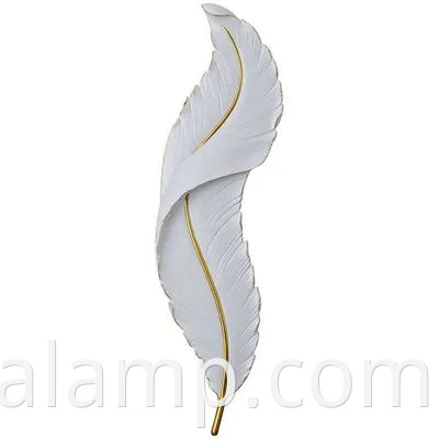 Armazenada moderna de parede LED com lâmpada elegante de design de penas